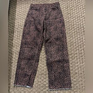 Zara Brown Leopard Print Flare Jeans